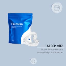 Feimuko Anti Snoring Mouth Guard Comfortable Sleep Teeth Grinding Mouthpiece Portable Travel Sleep Aid Device Smooth Fit Night