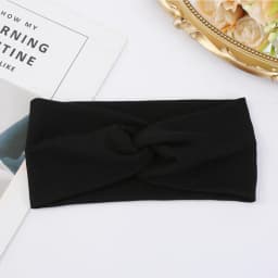 Elastic Hair Accessories Women'S New Knitted Thread Twist Turban Bandage Solid Wide Knitted Knotted Yoga Hair Band Yoga Headband