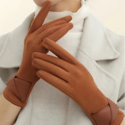 Fashion Winter Padded Warm Gloves Elegant Solid Color Suede Can Touch Screen Riding Ski Gloves for Women