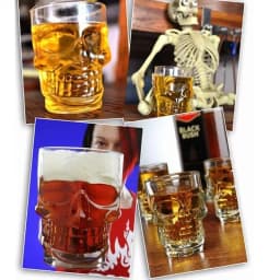 Classical Pirate Partner Beer Cup Crystal Glass Creative Skull Face Bone with Handle Drinking Wine Vodka Essential Bar KTV