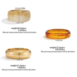 Salircon 3 Styles Boho Brown Off White Resin Acrylic Wide Bracelets Women New Stackable Round Chunky Bangle New Year Jewelry