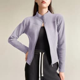 Women's Slim Fit Fleece Lined Short Sweatshirt Jacket Autumn Winter Thick Warm Zipper Jackets Woman Solid Stand Collar Yoga Wear
