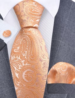 GUSLESON 8cm Blue Black Pink Men Ties Pocket Square Cufflinks Set Paisley Silk Necktie Wedding Business Gift Tie Accessories
