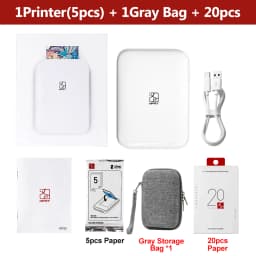 HPRT Portable Photo Printer Pocket 2x3 inch Size Wireless Zink Technology Print 2x3 Sticky-Backed Photos Maker with Papers Case