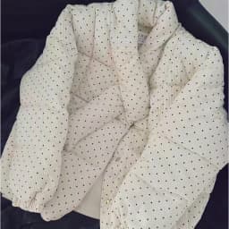 Polka Dot Corduroy Women Padded Jacket Korean Button Down Puffer Coat Long Sleeve Loose Retro Cozy Winter Outerwear Top