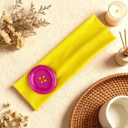 Dopamine Large Button Wave Dot Elasticity Headband Fashion INS Style Elastic Headband Sports Fitness Sweat-absorbent Hairband