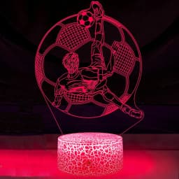 Soccer Night Light for Kids Room Decor 7 Colors Football Lamp Bedside Table Birthday Christmas Gifts for Boys Girls Sports Fans