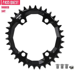 PASS QUEST 96BCD OVAL Road Bike Narrow Wide Chainring 30-42T Chain Wheel Black Bicycle Accessories