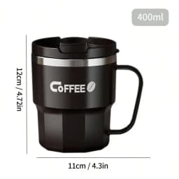 WORTHBUY 400/480ML 304 Stainless Steel Coffee Cup With Lid&Handle Double Layer Coffee Mug Drinkware Reusable Insulated Water Cup