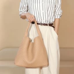 Chic Large Capacity Weave Tote Bag Soft Leather Intrecciato Handbag Shoulder Bags for Women's Fashion Work Travel Daily Outings