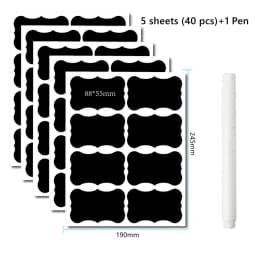 20-75pcs Waterproof Chalkboard Labels Spice Organizer Label for Household Kitchen Jars Blackboard Stickers With White Pen