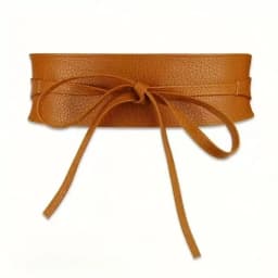 Women Soft PU Leather Obi Belt Self Tie Wrap Cinch Belt Fashion Bowknot Waistband Wrap Belt for Dress Jumpsuit