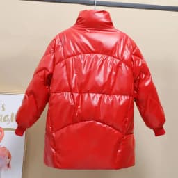 Women No Wash Down Cotton Jacket Medium To Long Korean New Warm cardigan Cotton Jacket Female Winter Shiny Loose Cotton Jacket
