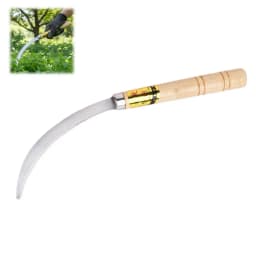 Stainless Steel Weeding Sickle With Wooden Handle Sickle Scythe Farming Tool Kit With Teeth For Weed Removal Lawn Patio Terrace