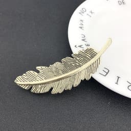 Vintage Feather Leaf Shaped Hair Clip Metal Spring Barrettes Women Girls Ponytail Holder Hairpins Party Wedding Daily Headwear