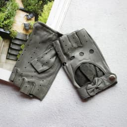 Leather Half-Finger Gloves Women's Fashion Thin Section Hollow Short Summer Outdoor Sports Cycling Car Driving