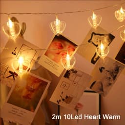 LED Photo String Lights Battery Powered Christmas Fairy Twinkle Lights with Clips for Hanging Picture Bedroom Wall Wedding Decor