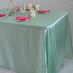 Reusable Satin Tablecloth Wedding Mariage Party Decoration Polyester Picnic Countryard Birthday Christmas Table Cloth White/Blue