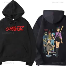 Music Band Gorillaz PUNK ROCK Sweater Cartoon Pattern Hooded Leisure and Trendy Clothes Vintage Y2K oversized Clothing
