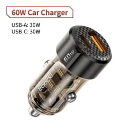 Toocki 60W Car Charger 30W Quick Charge Transparent Case PD 27W for iPhone 15 14 13 12 Xiaomi Poco Samsung Fast Charger Charging