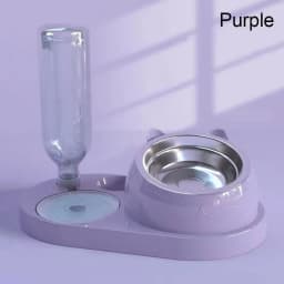 Food Container with Waterer Pet Waterer Feeder 2-in-1 Cat Bowl Water Dispenser Automatic Water Storage Pet Dog Cat Food Bowl