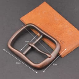 Retro Copper Center Bar Belt Buckle Heavy Duty Buckle Wide Leather Belts Single Prong Rectangle Buckle for Men Diy Leather Craft