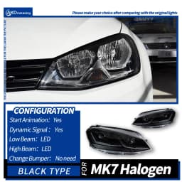 Car Lights for Golf 7 2013-2017 MK7 LED Auto Headlight Assembly and Front Grill Upgrade Dynamic Bifocal Lens LHD RHD Accessories
