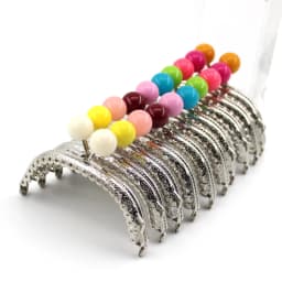 10pcs 8.5cm Small Beads Silver Arc Metal Purse Frame Handle For Clutch Bag Handbag Accessories Making Kiss Clasp Lock Wholesale