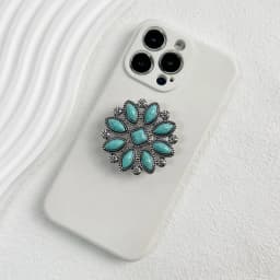 Luxury Socket Tok Phone Grip Retro Turquoise Phone Stand Unique Charm Foldable Grip Fashion Phone Support Desk Stand
