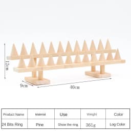 Simple Solid Wood Cone Ring Display Rack Jewelry Rack Ring Rack Display Jewelry Rack Live Stream Stall Props