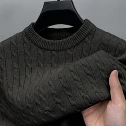 Men's Long Sleeve Cable Knit Sweater Crewneck Pullover Casual Warm Autumn Sweatshirts Knitwear Jumpers Tshirt for Men Streetwear
