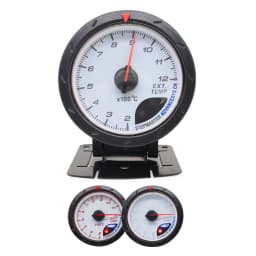 60mm Auto Car Meter Boost Water Temp Oil Temperature Pressure Tachometer Volt Air Fuel Exhaust GAS RPM White Face Gauge