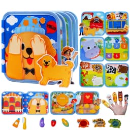 Montessori Busy Board Toddler Felt Quiet Soft Book Fine Motor Skills Educational Travel Toy for Preschool Learning Activities