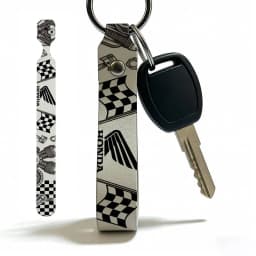 FOR HONDA RACING RIDE PU Leather Keychain Minimalist Key Holder Durable Key Organizer Car Keys Bag Accessories Gift