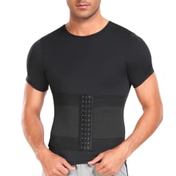 Men Body Shapers Abdomen Tight Fitting Short Sleeve Shirt Shaping Underwear Slimming Belly Tummy T-Shirt Male Modeling Corset