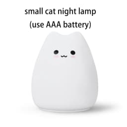 Colorful LED Night Light Animal Cute Cat Silicone Soft Breathing Cartoon Baby Nursery Lamp for Children Kid Gift Dropship
