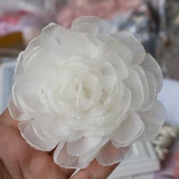 5PCS/Lot 9.5CM Handmade Large Chiffon Fabric Artificial Flower For Wedding Dress Hats Decoration