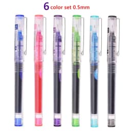 7pcs/set Large Capacity Straight liquid Roller Gel Pens 0.28/0.38/0.5mm Needle Tip Colour Ink Ball Pen School Office Stationery
