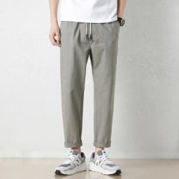 High Quality Summer Thin Men's Casual Pants 95%Cotton Breathable Solid Color Outdoor Elastic Waist Chino Trousers Male Amekaji
