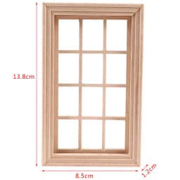 1/12 Dollhouse Miniature Blank Wood Window Frame Doll House Accessories Pretend Play Toy For Doll House Furniture Miniatures