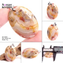 High Quality Pendentif Real Natural Crazy Lace Agate Stone Pendant Chains Necklace For Women's & Men's Jewelry Making BK996H