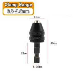 STONEGO 0.8-10mm Keyless Drill Chuck Converter 3/8"- 24UNF Thread Quick Change Adapter 1/4" Hex Shank