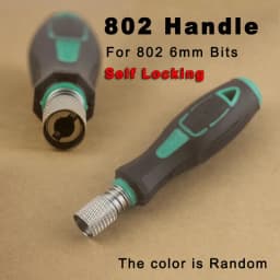 801/802 1/4" Screwdriver Bit Handle PP+PVC - Fits 5MM 6MM 1/4(6.35mm) Bits, For Round Screwdrivers, Threaded/Self-Locking