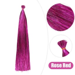 50pcs Synthetic I Tip Tinsel Hair Extensions Glitter Tinsel Hair Fairy Hairpieces Party Dazzle Hair Accessories For Women Girls