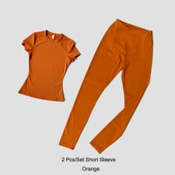 Quick-Drying Gym Leggings Set Sport Suit Short Sleeve Breathable Stretchy Slim Fitness Active Top Tight Gym Set