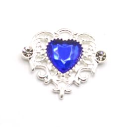 10Pcs 21 * 25mm Peach Heart Rhinestone Alloy Flower Plate Ornaments Diy Wedding Dress Gift Box Hair Decoration Accessories