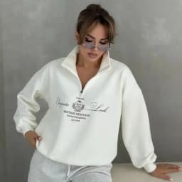 Vintage British Style Lapel Shirts Zipper Turn-down Collar Sweatshirt Loose Leisure Autumn Elegant Women Large Size Streetwear