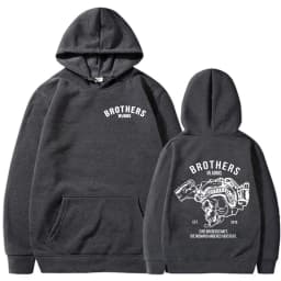 Team Brothers in Arms Skeleton Double Sided Print Hoodies Men Women Clothing Fashion Sweatshirt Oversized Long Sleeve Pullovers