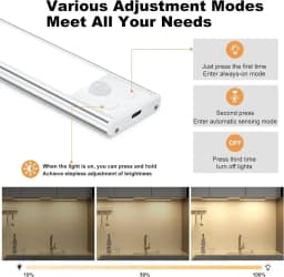Night Lamp With Motion Sensor LED Battery 2200 mAh USB Rechargeable Touch Light For Room Kitchen Cabinet Wardrobe Lamp