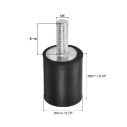 6pcs M4 M5 M6 Male Thread Rubber Shock Absorber Crash Pad Damper Bobbin Mount Isolator Rubber Mounts Vibration Isolators Type VD